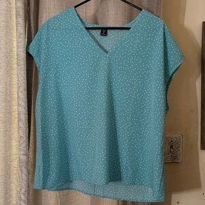SHEIN Blue Polka Dot Blouse